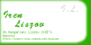 iren liszov business card